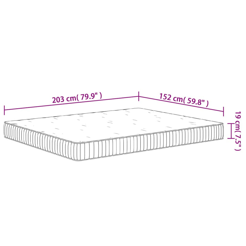 vidaXL Pocket Spring Mattress Medium 152x203 cm Queen Size