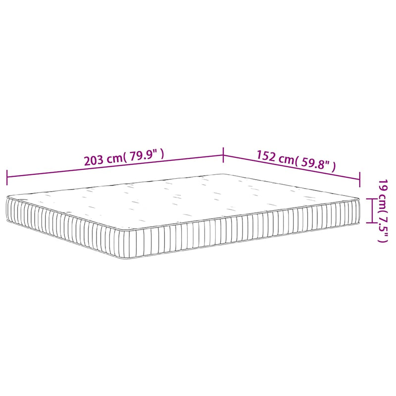 vidaXL Pocket Spring Mattress Medium 152x203 cm Queen Size