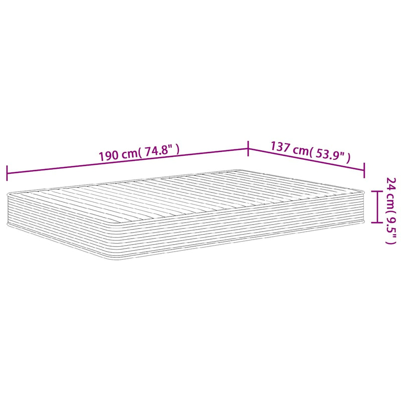 vidaXL Foam Mattress Medium Soft 137x190 cm