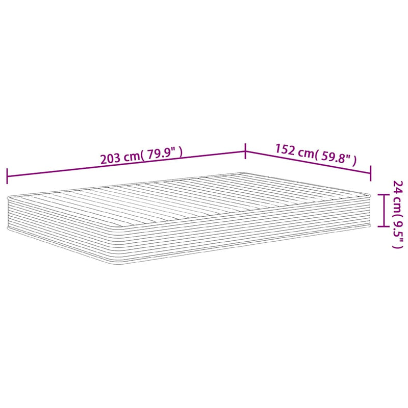vidaXL Foam Mattress Medium Soft 152x203 cm Queen Size