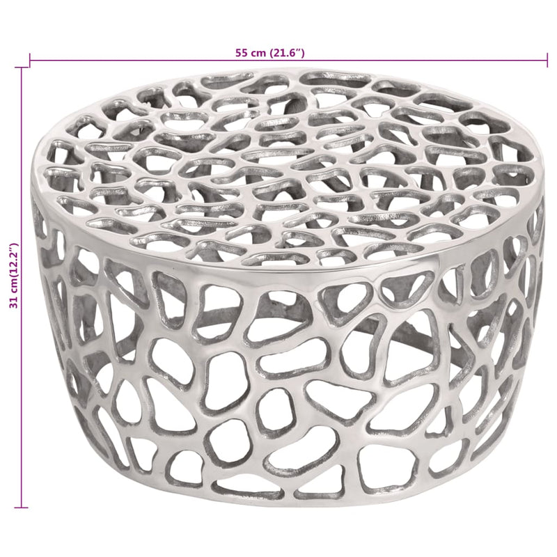 vidaXL Coffee Table Silver Ø55x31 cm Aluminium