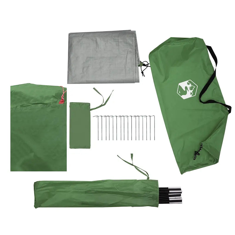Camping Tent 2-Person Green Waterproof