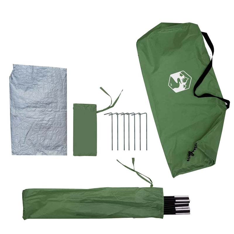 Camping Tent 2-Person Green Waterproof
