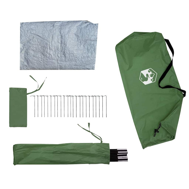 Camping Tent Tipi 4-Person Green Waterproof