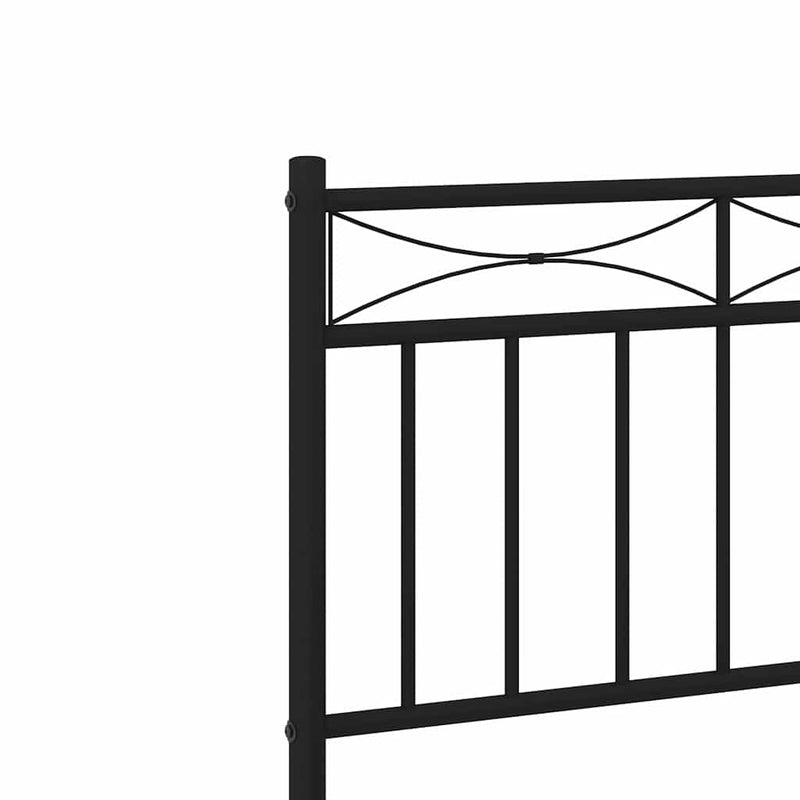 vidaXL Metal Bed Frame without Mattress with Headboard Black 150x200 cm