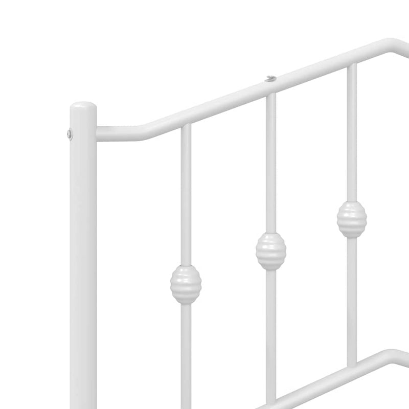 vidaXL Metal Bed Frame without Mattress with Footboard White 150x200 cm