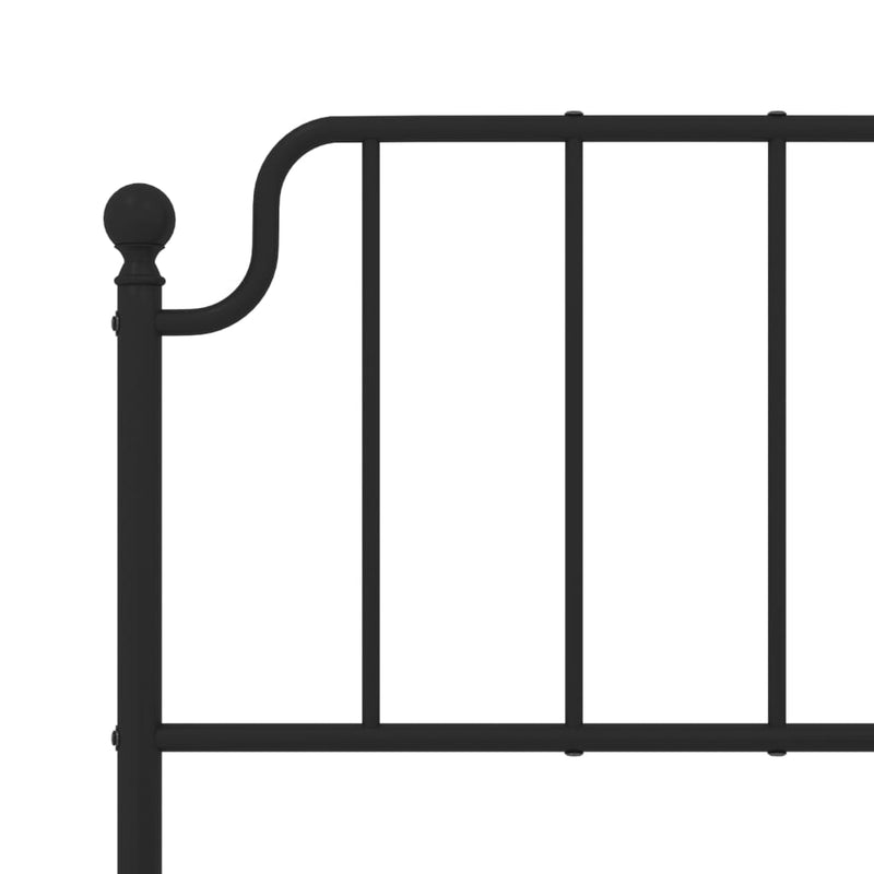 Metal Bed Frame with Headboard and Footboard Black 150x200 cm