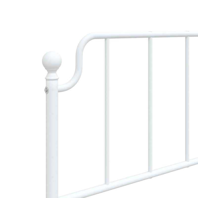 Metal Bed Frame with Headboard White 92x187 cm Single Size