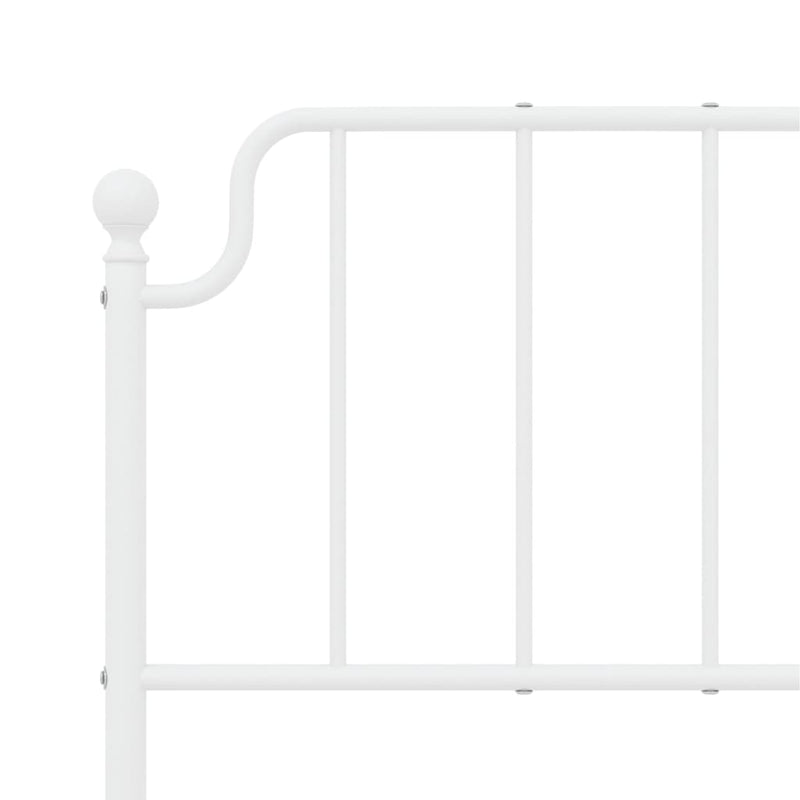 Metal Bed Frame with Headboard and Footboard White 150x200 cm