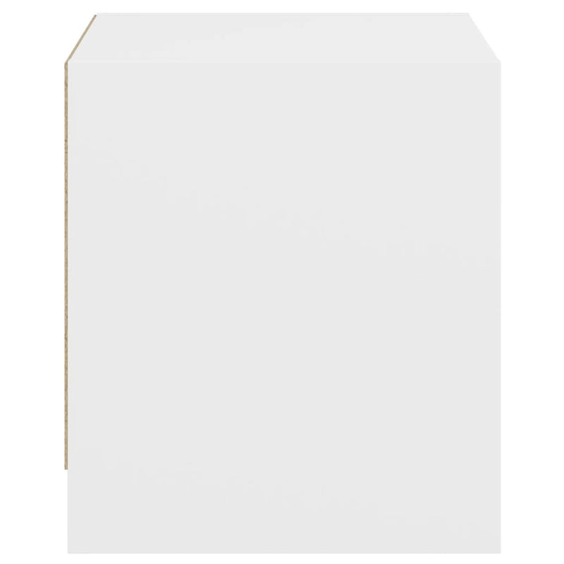 vidaXL Bedside Cabinets with Glass Doors 2 pcs White 35x37x42 cm