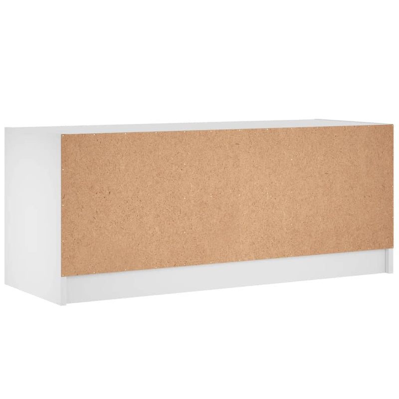 vidaXL TV Cabinet with Glass Doors White 102x37x42 cm