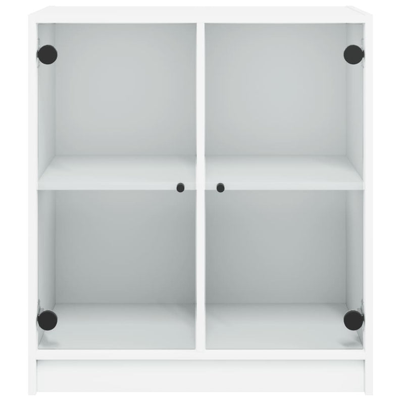 vidaXL Side Cabinet with Glass Doors White 68x37x75.5 cm