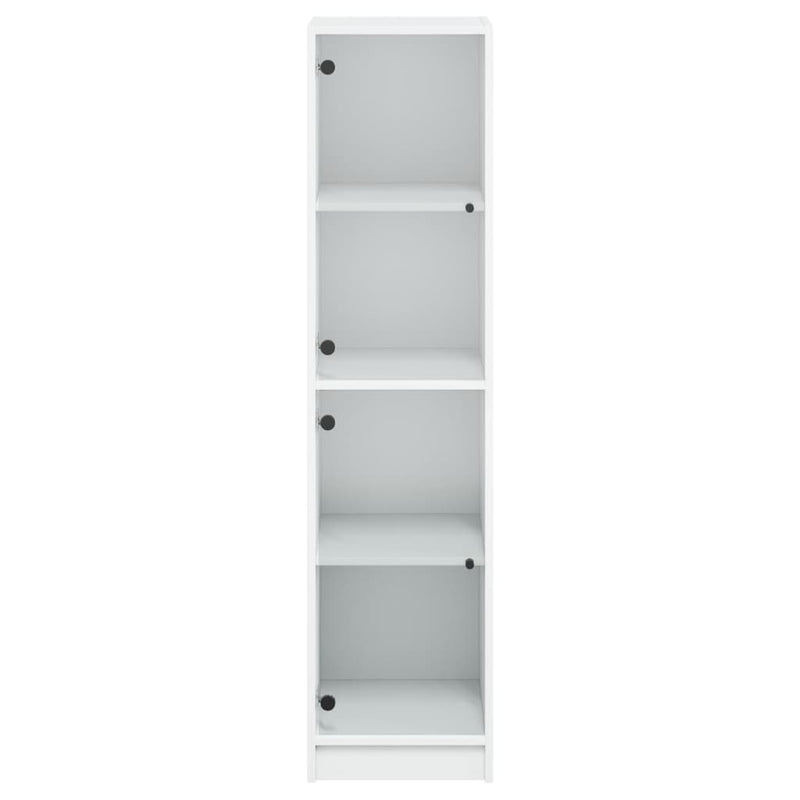 vidaXL Highboard with Glass Doors White 35x37x142 cm