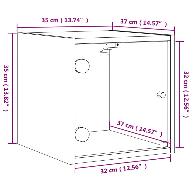 vidaXL Bedside Cabinets with Glass Doors 2 pcs White 35x37x35 cm