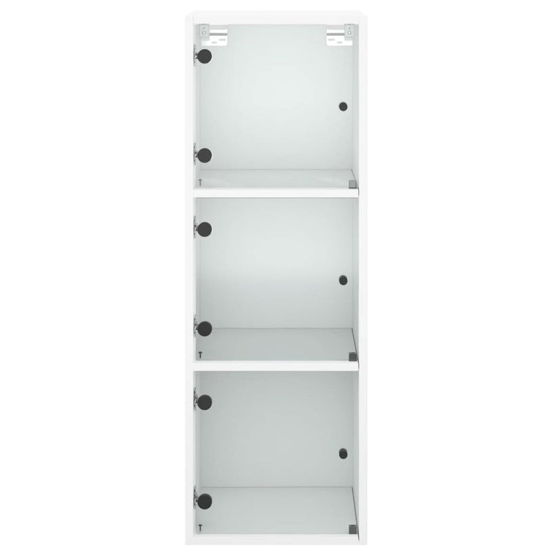 vidaXL Wall Cabinet with Glass Doors White 35x37x100 cm