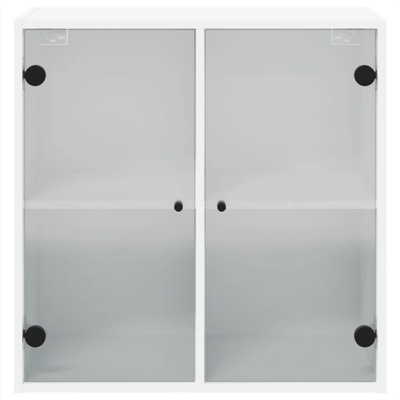 Wall Cabinet with Glass Doors White 68x37x68.5 cm