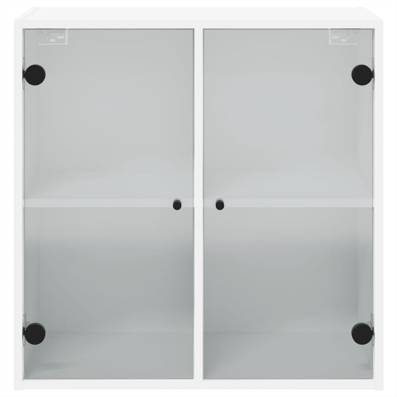vidaXL Wall Cabinet with Glass Doors White 68x37x68.5 cm