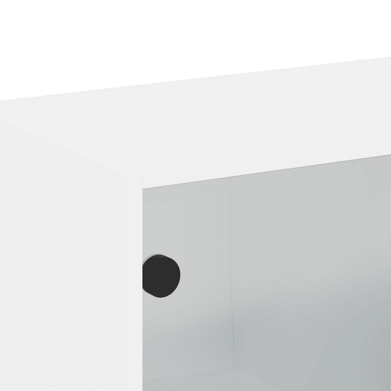 Wall Cabinet with Glass Doors White 68x37x68.5 cm