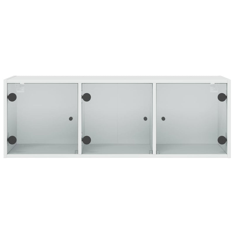 vidaXL Wall Cabinet with Glass Doors White 102x37x35 cm