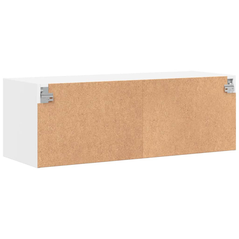 vidaXL Wall Cabinet with Glass Doors White 102x37x35 cm