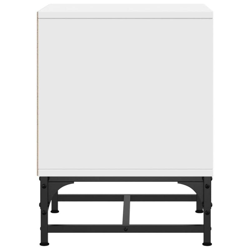 vidaXL Bedside Cabinets with Glass Doors 2 pcs White 35x37x50 cm