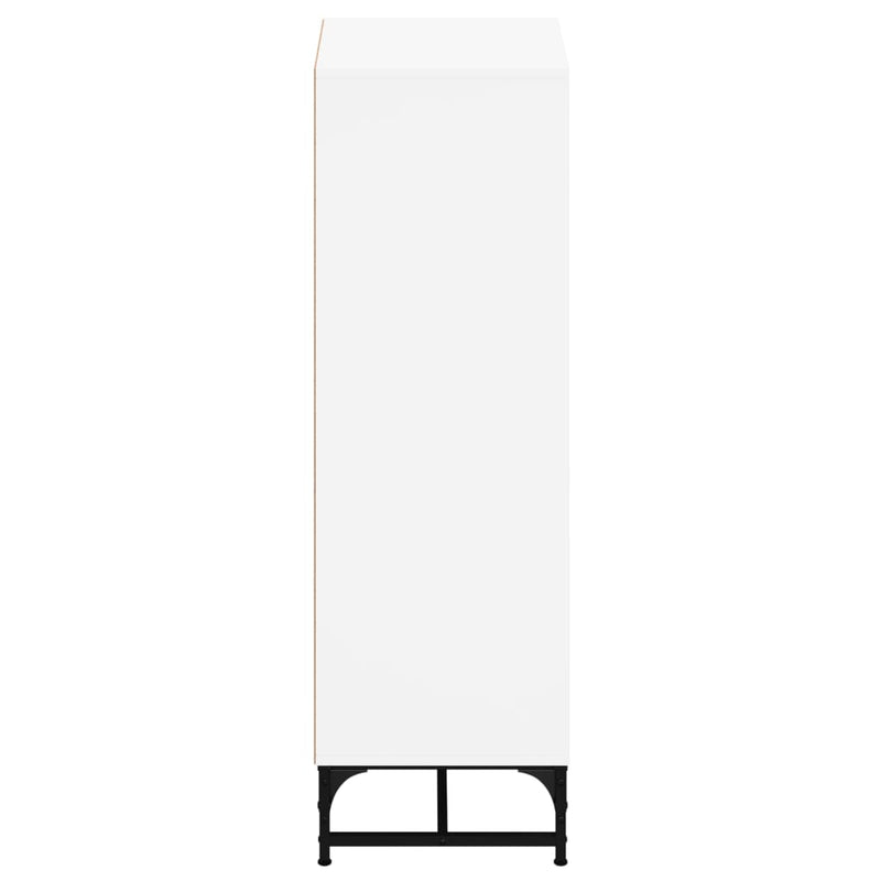 Highboard with Glass Doors White 35x37x120 cm