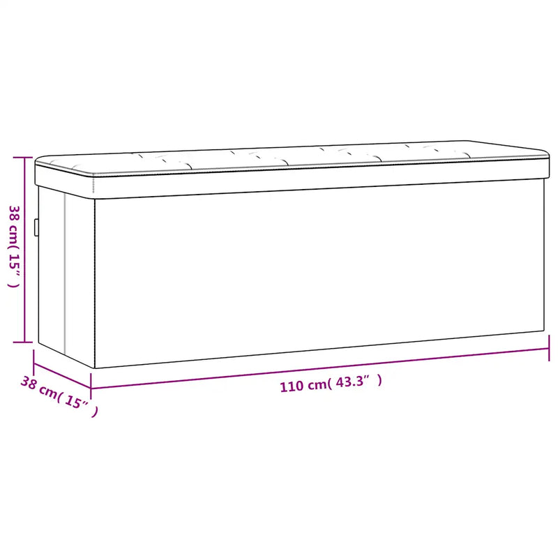 Storage Bench Foldable Dark Grey Faux Linen