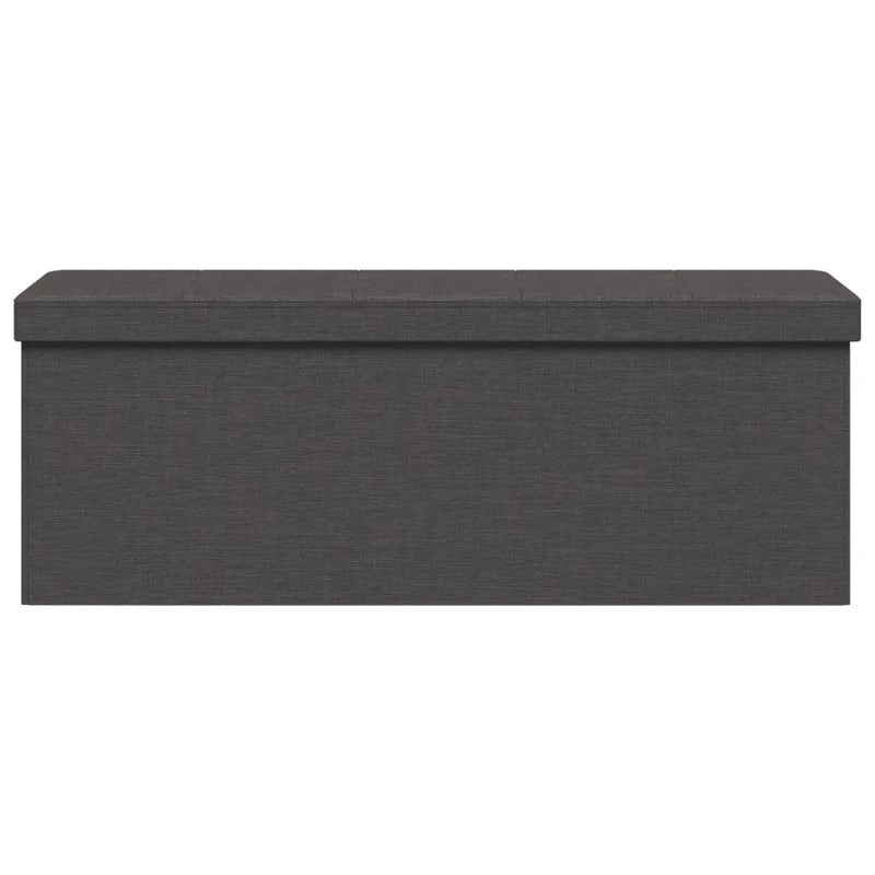 Storage Bench Foldable Dark Grey Faux Linen