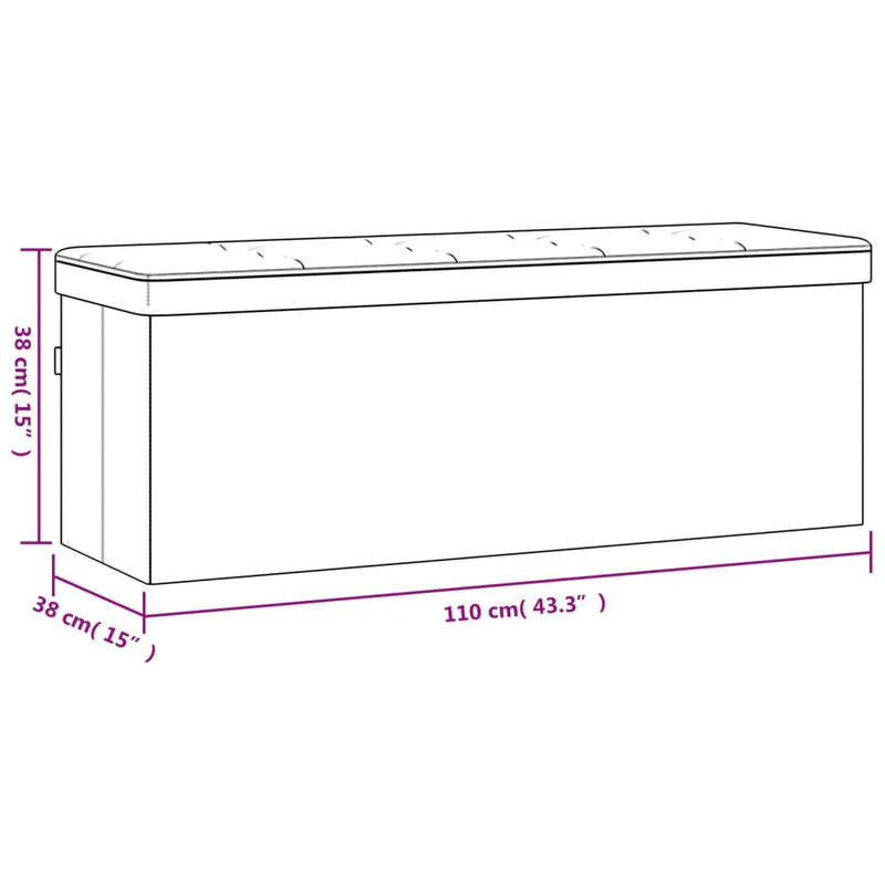 vidaXL Storage Bench Foldable Light Grey Faux Linen