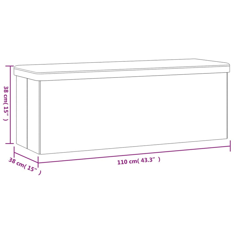 vidaXL Storage Bench Foldable Black PVC