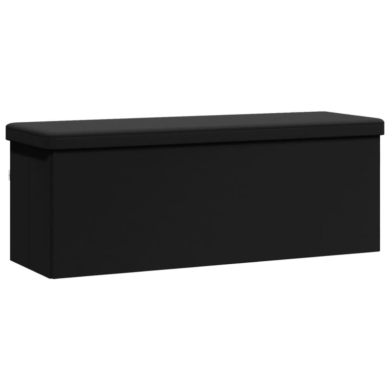 vidaXL Storage Bench Foldable Black PVC