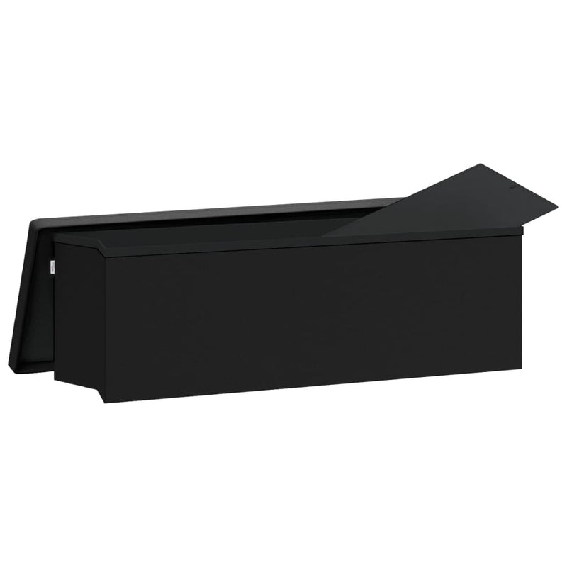 vidaXL Storage Bench Foldable Black PVC