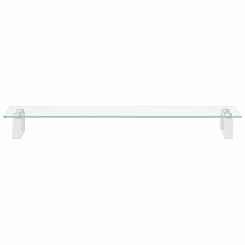 vidaXL Monitor Stand White 80x20x8 cm Tempered Glass and Metal
