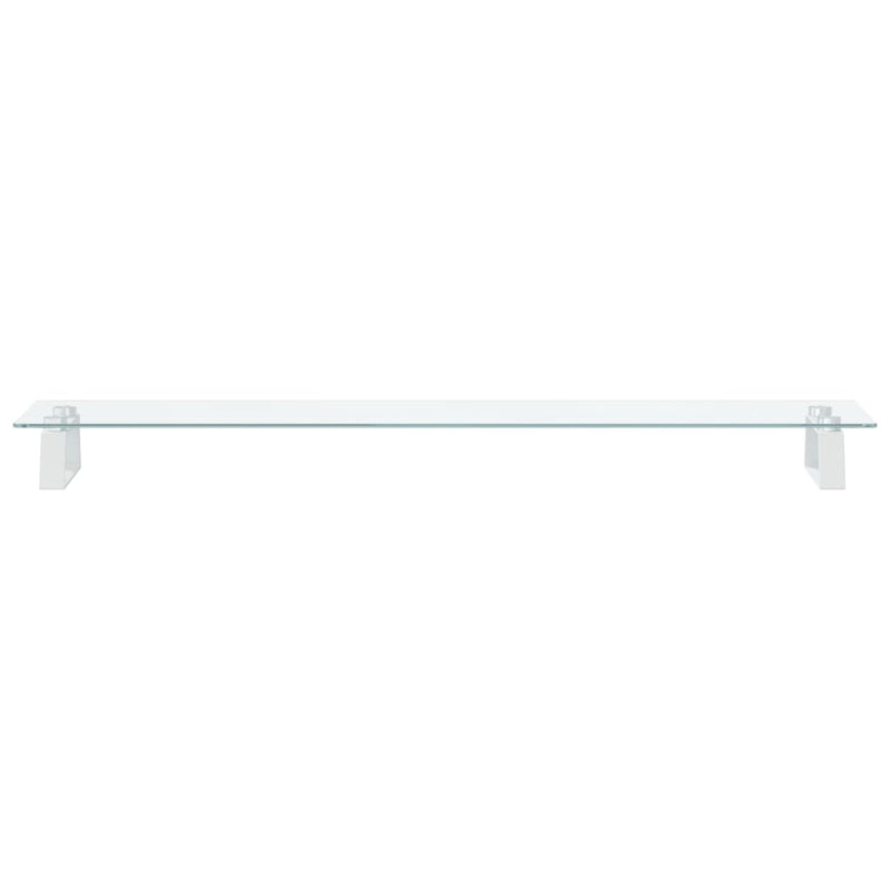 vidaXL Monitor Stand White 100x20x8 cm Tempered Glass and Metal