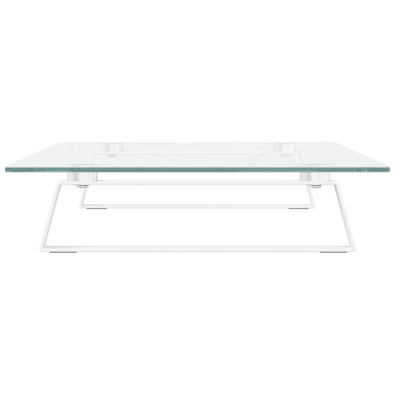 vidaXL Monitor Stand White 60x35x8 cm Tempered Glass and Metal