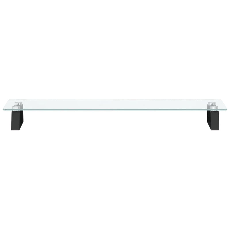 vidaXL Monitor Stand Black 80x20x8 cm Tempered Glass and Metal