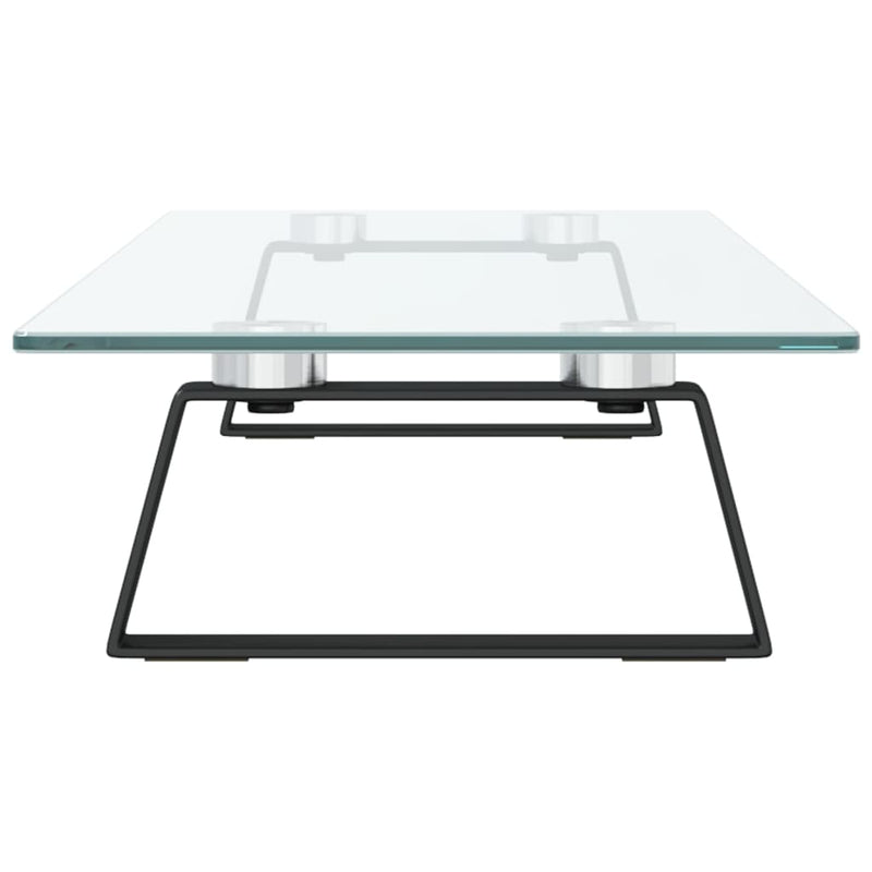 vidaXL Monitor Stand Black 80x20x8 cm Tempered Glass and Metal