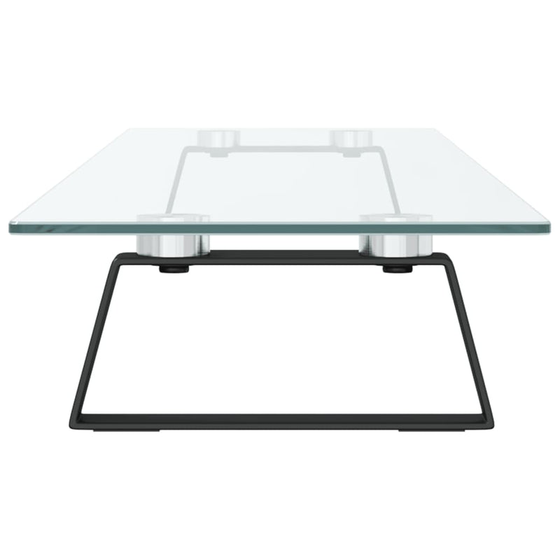 vidaXL Monitor Stand Black 100x20x8 cm Tempered Glass and Metal