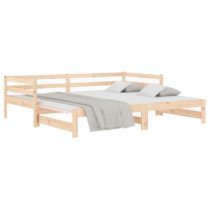 Day Bed with Trundle 90x190 cm Solid Wood Pine