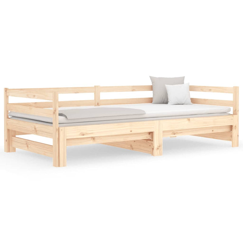 Day Bed with Trundle 90x190 cm Solid Wood Pine