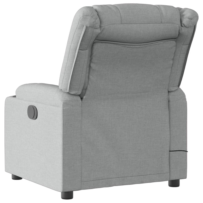 vidaXL Electric Massage Recliner Chair Light Grey Fabric