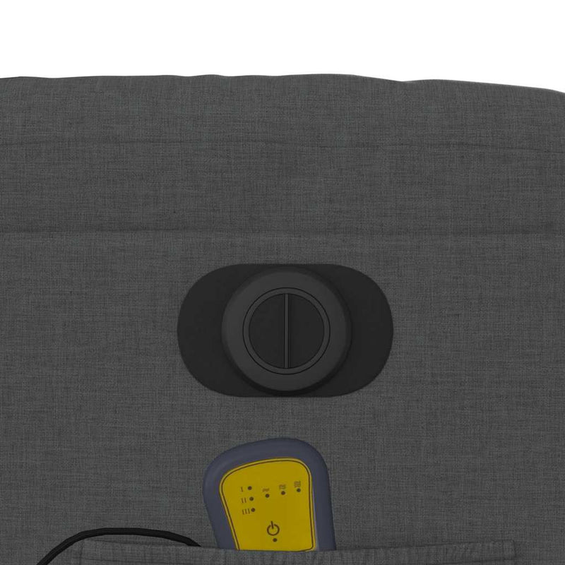 Electric Massage Recliner Chair Dark Grey Fabric