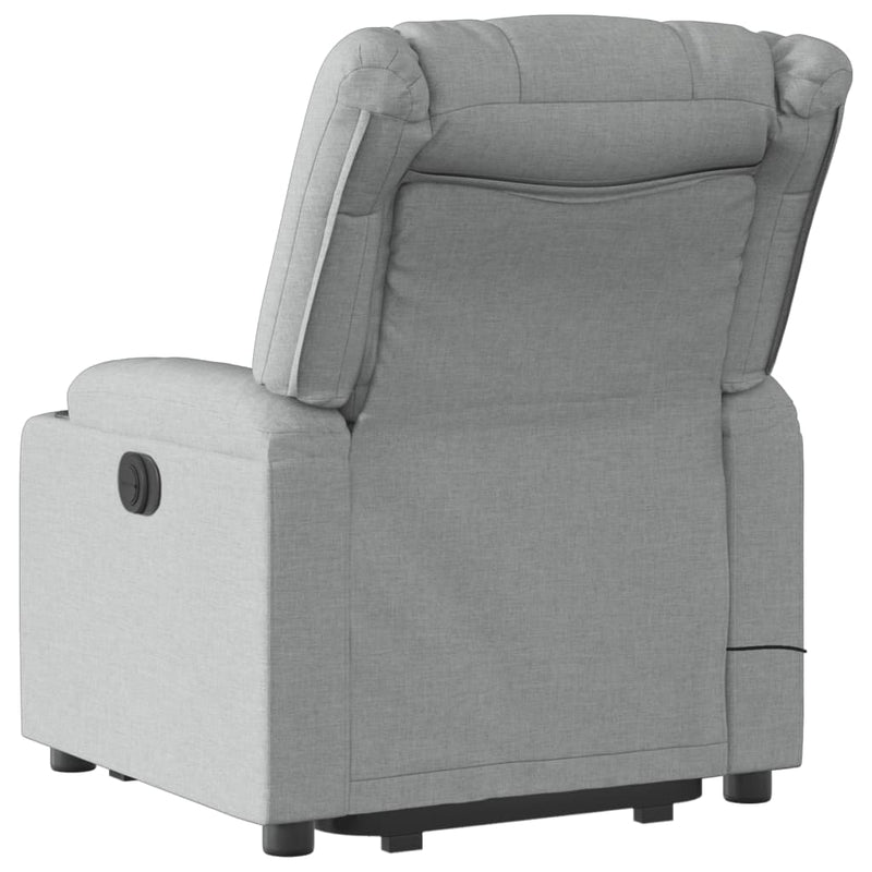 vidaXL Stand up Massage Recliner Chair Light Grey Fabric