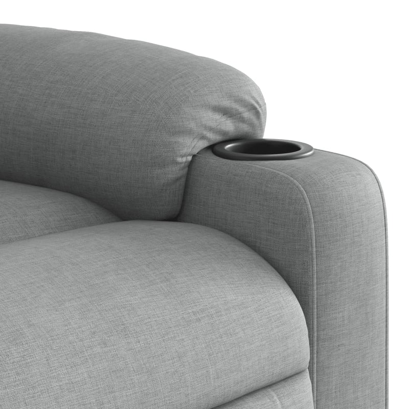 vidaXL Stand up Massage Recliner Chair Light Grey Fabric
