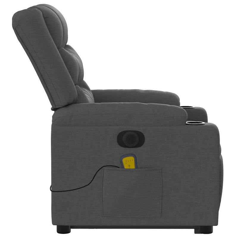 Electric Stand up Massage Recliner Chair Dark Grey Fabric