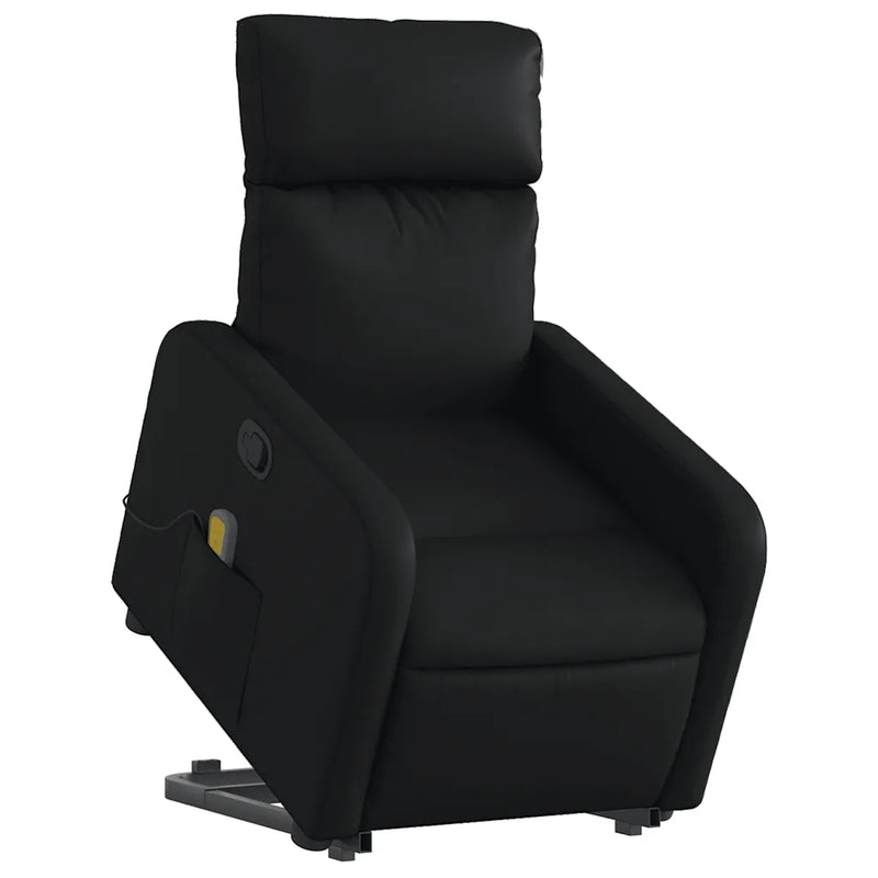 Stand up Massage Recliner Chair Black Faux Leather