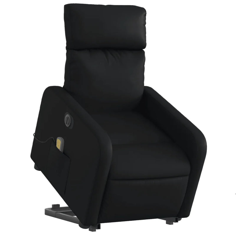 Electric Stand up Massage Recliner Chair Black Faux Leather