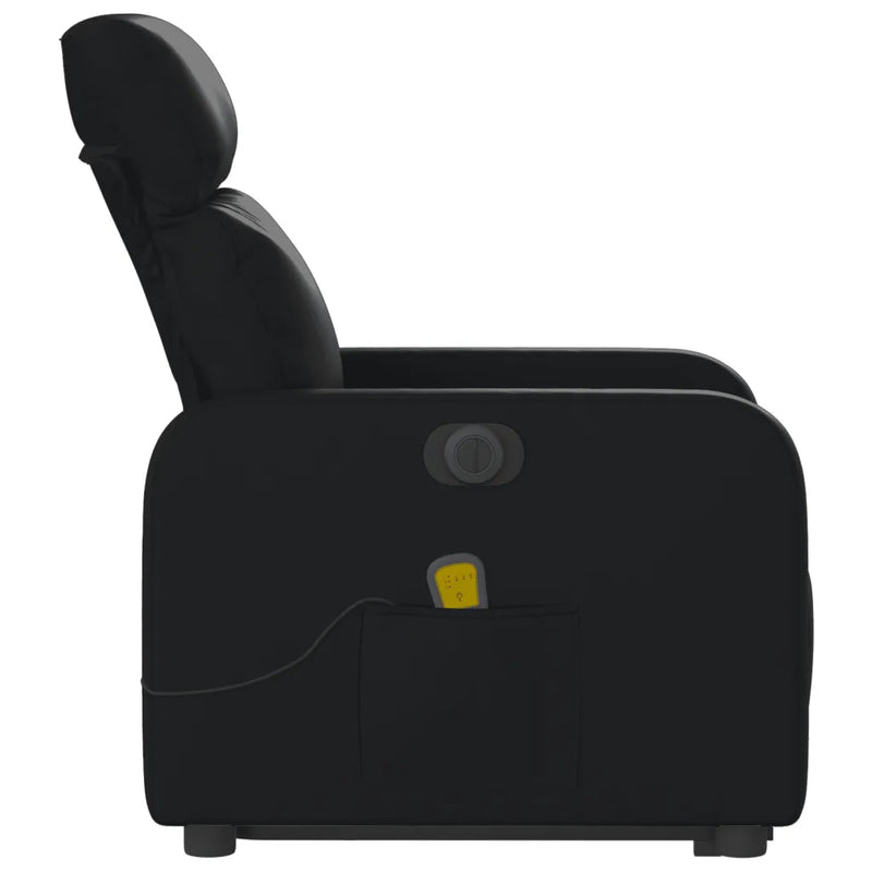 Electric Stand up Massage Recliner Chair Black Faux Leather