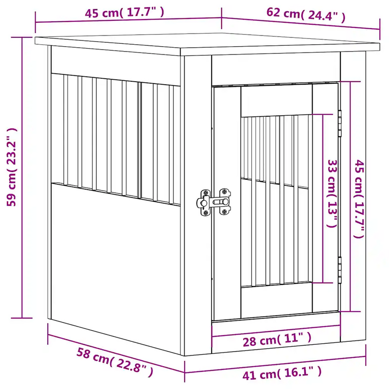 Dog Crate Furniture Sonoma Oak 45x62x59 cm Engineered Wood