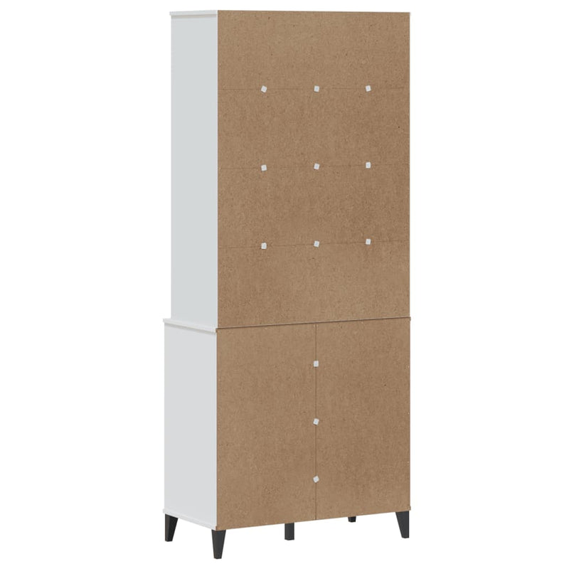 Highboard VIKEN White 80x40x190 cm Solid Wood Pine